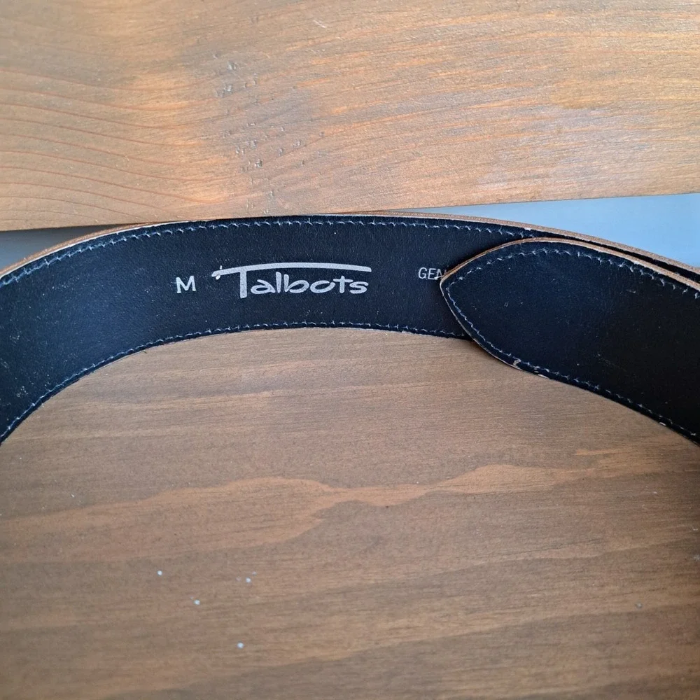Talbots Women's Leather Belt Beige Size M 41.5 In